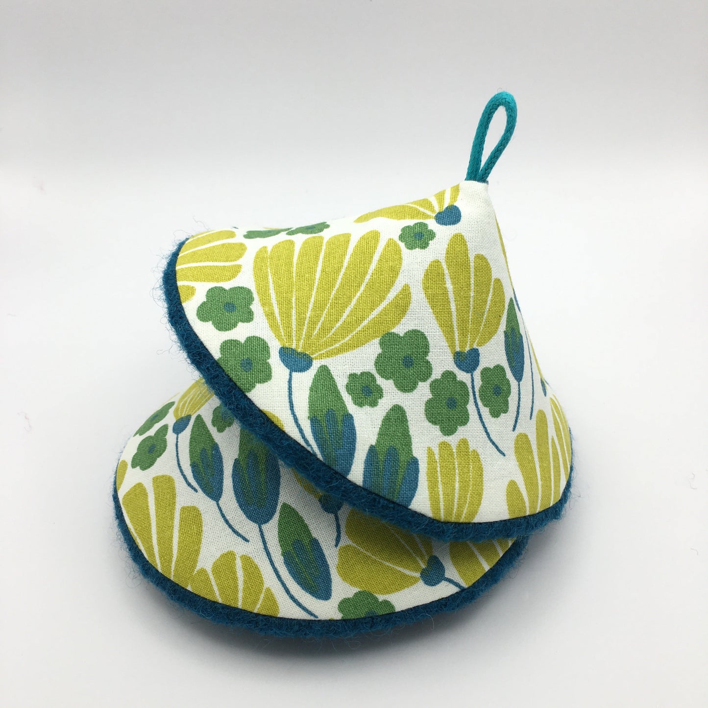 Maniques Fleurs - Anis / Pétrole