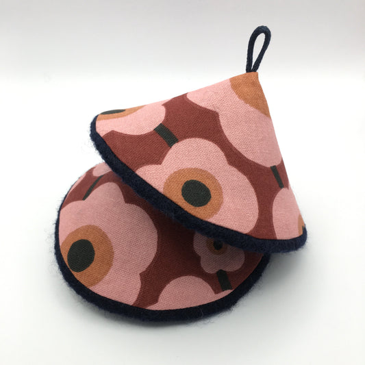 Maniques Camélias - Pourpre / Marine