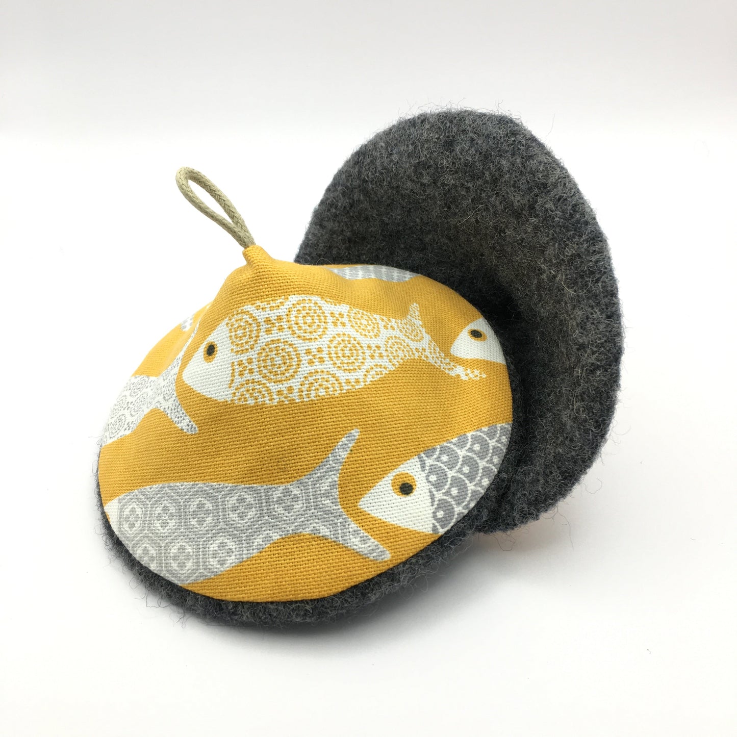 Maniques Poissons - Jaune / Anthracite