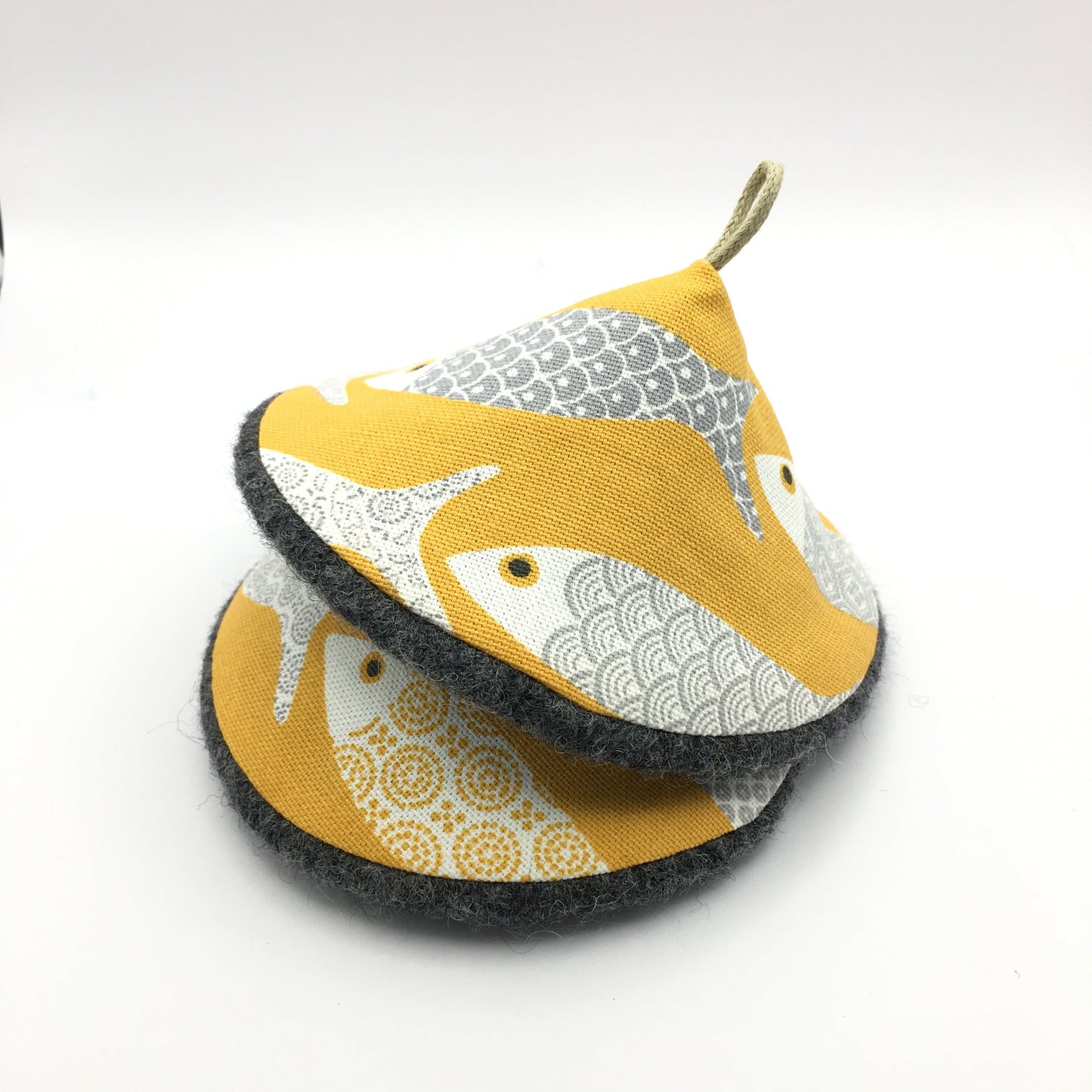 Maniques Poissons - Jaune / Anthracite