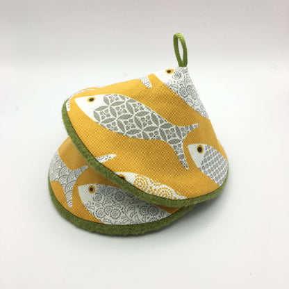 Maniques Poissons - Jaune / Vert